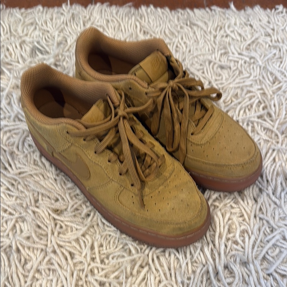 Nike Tan Suede Sneakers with Gum Sole